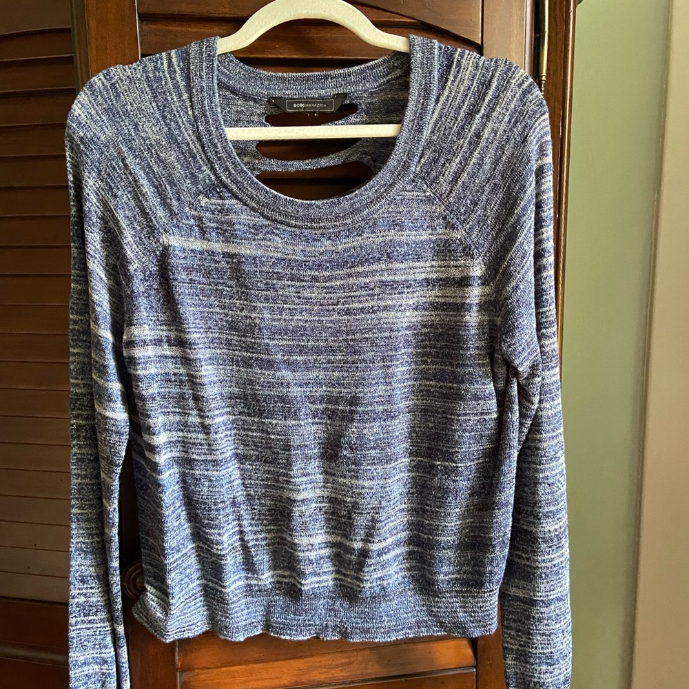 BCBGMaxAzria Blue Heather Knit Sweater